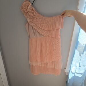 Ryu Blush Pink Pleated Ruffle Dress